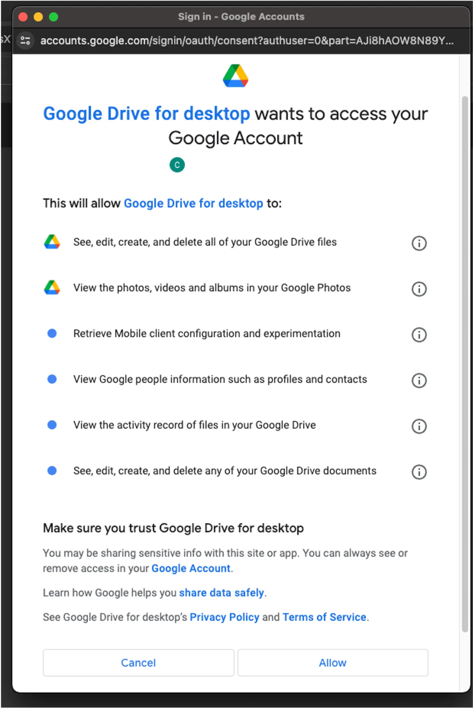 Allow Google Drive in Google Colab