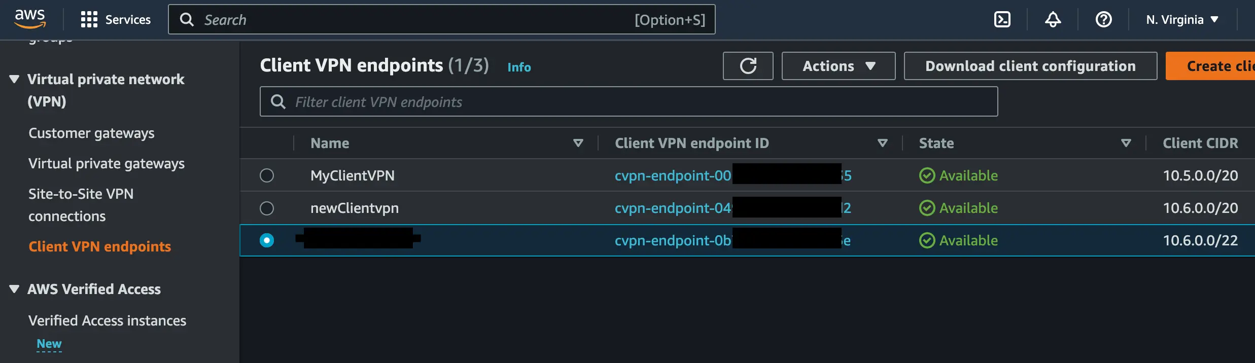 Setup AWS VPN Endpoint 1 