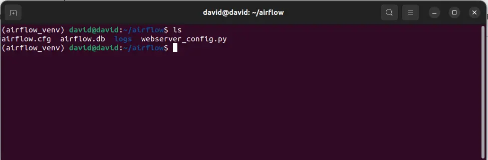 This command will create a folder called airflow in your root directory