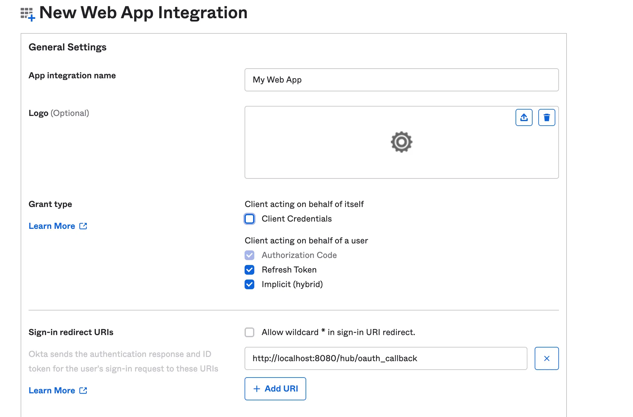 Create a new app integration 2 - Okta