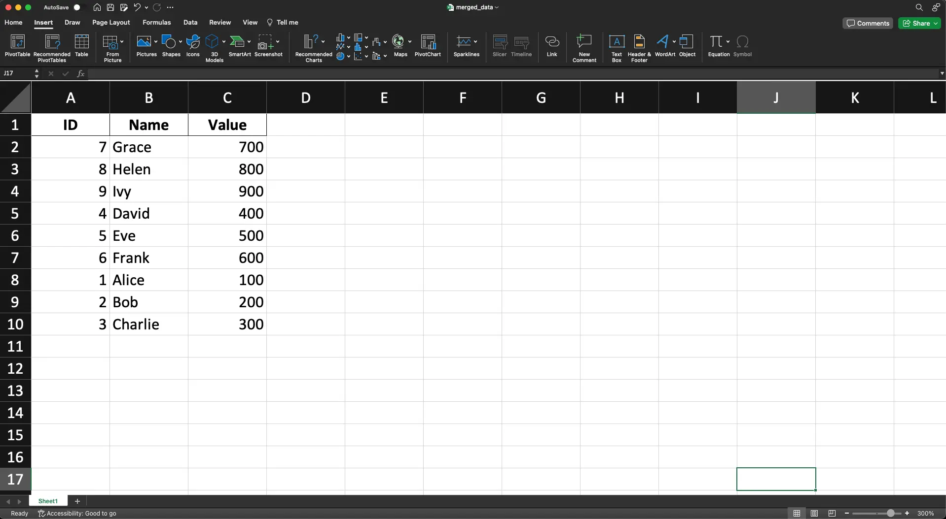 Excel Merge Data