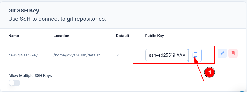 Copy Public SSH Key
