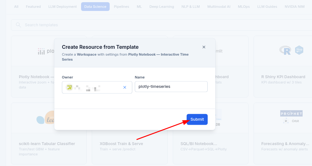 Submit Plotly Template Resource